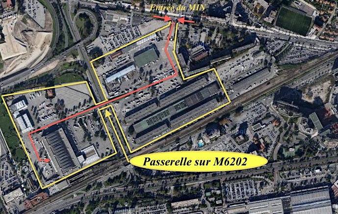 aerial view of the access to the MIN of Nice