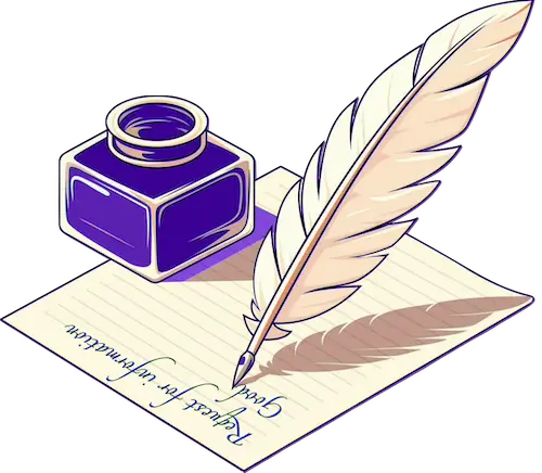 an inkwell with its pen